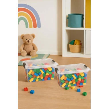 2’li Şeffaf Saklama Kutusu & Düzenleme Kutusu 10,5 Lt