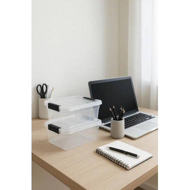 2’li Şeffaf Saklama Kutusu & Düzenleme Kutusu 6,25 Lt