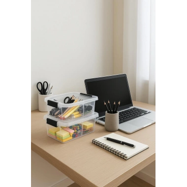 2’li Şeffaf Saklama Kutusu & Düzenleme Kutusu 6,25 Lt