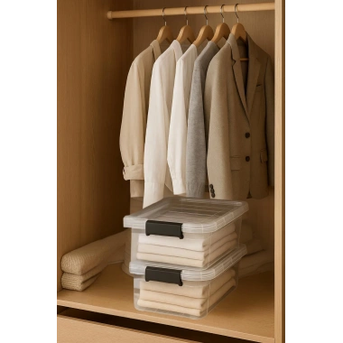 2’li Şeffaf Saklama Kutusu & Düzenleme Kutusu & Oyuncak Kutusu 34 Lt