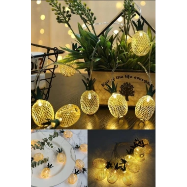2m 10 Led 2 Kademeli Ananas Led Işık Pilli