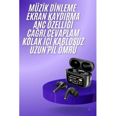 2.Nesil Pro Ekranlı Sesli Görüşme Yapabilen Kablosuz Bluetooth Kulaklık