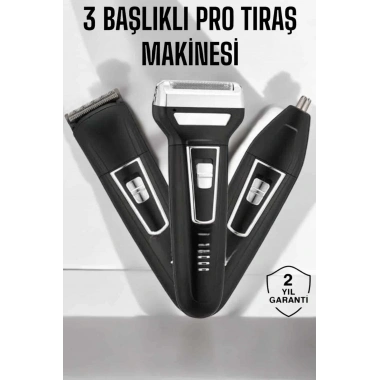 3 Başlıklı Profesyonel Tıraş Makinesi