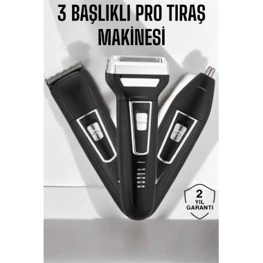 3 Başlıklı Profesyonel Tıraş Makinesi