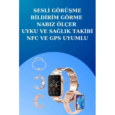 3 Kordonlu Dokunmatik Ekran Akıllı Saat ve 2.Nesil Kablosuz Bluetooth Kulaklık ANC/ENC