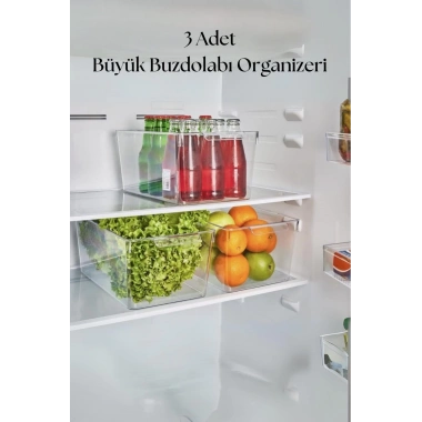 3 Lü Buzdolabı Organizeri & Buzdolabı Düzenleyici 6 lt