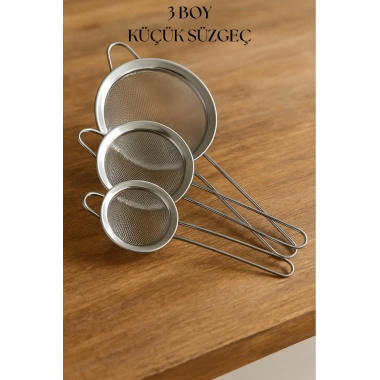 3lü Paslanmaz Çelik Süzgeç Seti