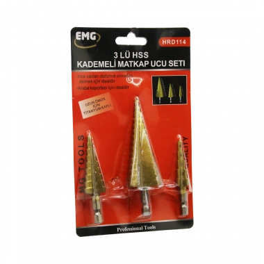 3 PARÇA  HSS KADEMELİ MATKAP UCU SET (5468)
