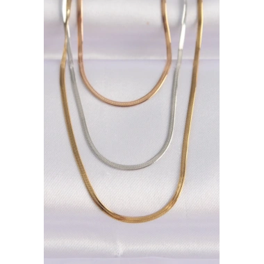 316L Çelik 3 Renkli İtalyan Zincir Çoklu Kolye