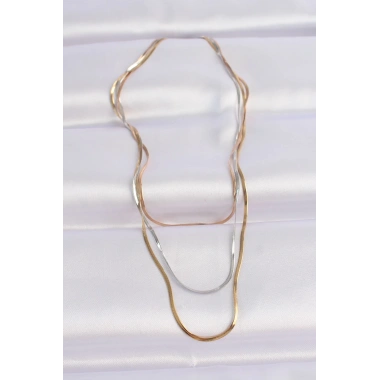 316L Çelik 3 Renkli İtalyan Zincir Çoklu Kolye