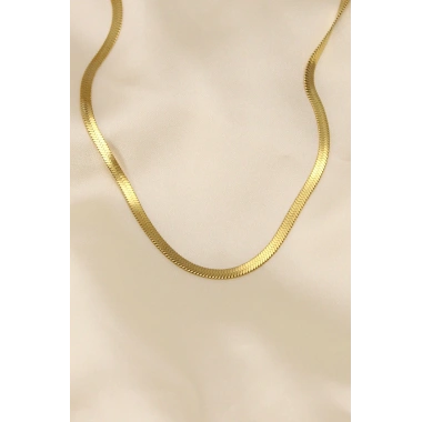 316L Çelik Altın Renk 45 cm İtalyan Zincir Model Kadın Kolye