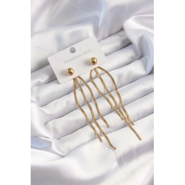 316L Çelik Altın Renk İtalyan Model Topçuk Küpe