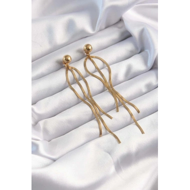 316L Çelik Altın Renk İtalyan Model Topçuk Küpe