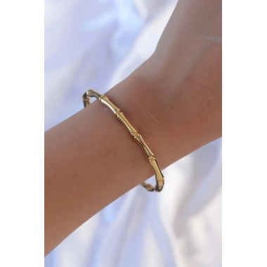 316L Çelik Altın Renk Kemik Model Bileklik