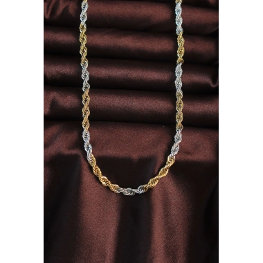 316L Çelik Çift Renk Burgu Tasarımlı Kolye