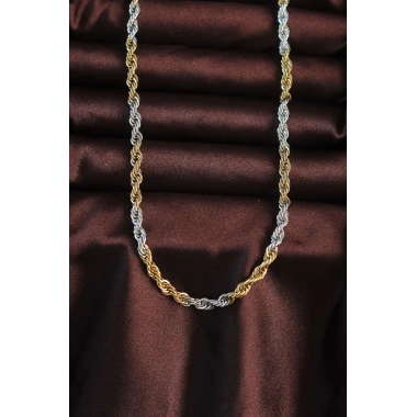 316L Çelik Çift Renk Burgu Tasarımlı Kolye