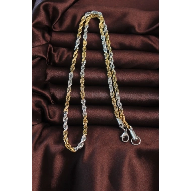 316L Çelik Çift Renk Burgu Tasarımlı Kolye