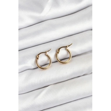 316L Çelik Gold Renk 12 mm Halka Kadın Küpe