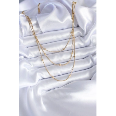 316L Çelik Gold Renk 3lü Minimal Toplu Kadın Kolye