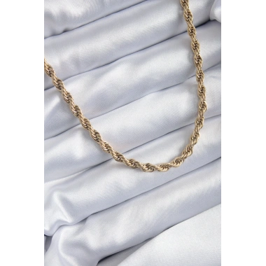 316L Çelik Gold Renk 60 cm Burgu Model Kadın Kolye