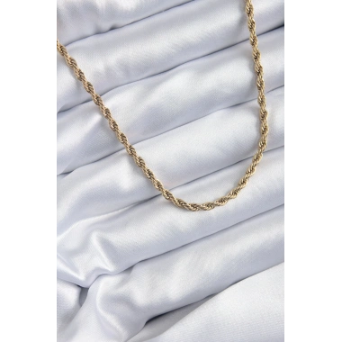 316L Çelik Gold Renk 60 cm Burgu Model Kadın Kolye