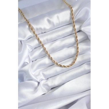 316L Çelik Gold Renk 60 cm Burgu Model Kadın Kolye