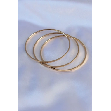 316L Çelik Gold Renk Ajda Model Kadın 65 mm Bilezik