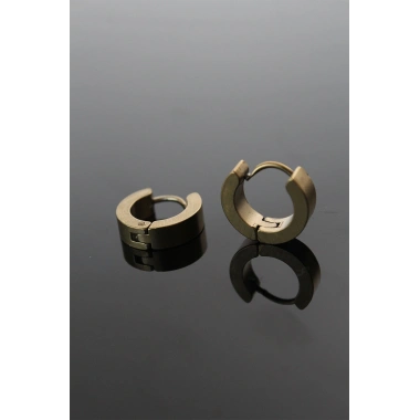 316L Çelik Gold Renk Halka Model Çift Küpe