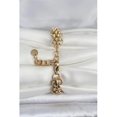 316L Çelik Gold Renk Hasır Zincir Model Kadın Bileklik