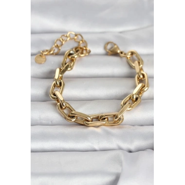 316L Çelik Gold Renk Kalın Zincirli Kadın Bileklik