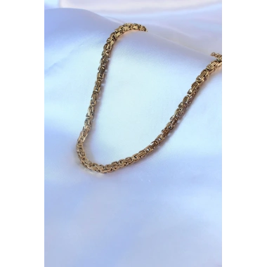 316L Çelik Gold Renk Kral Zincir Model Erkek Kolye