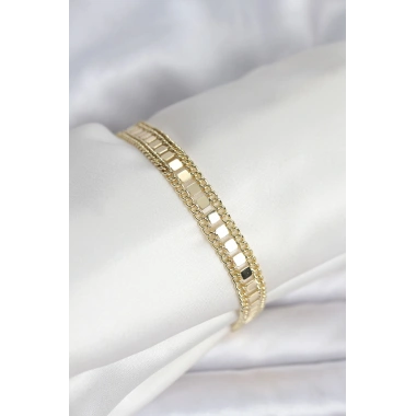 316L Çelik Gold Renk Pullu Zincir Model Kadın Bileklik