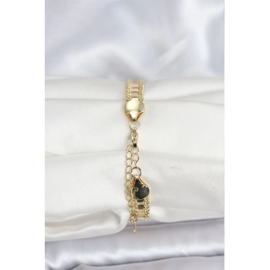 316L Çelik Gold Renk Pullu Zincir Model Kadın Bileklik