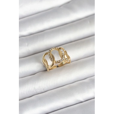 316L Çelik Gold Renk Samanyolu Model Kadın Yüzük