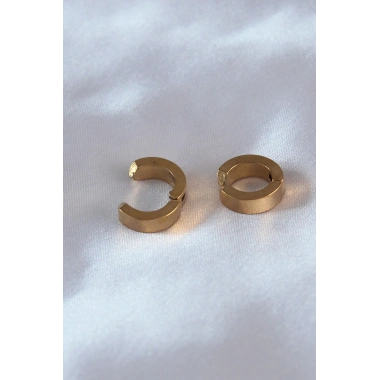 316L Çelik Gold Renk Sıkıştırmalı Erkek Küpe