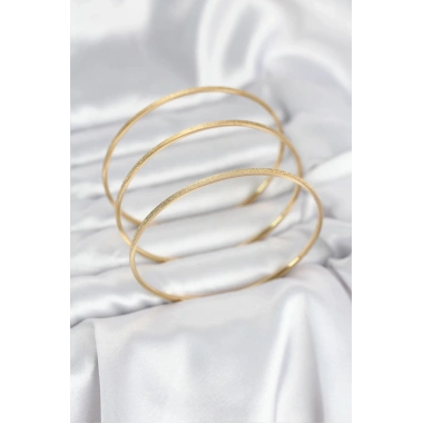 316L Çelik Gold Renk Simli Model Ajda 65 mm Kadın Bileklik