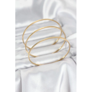 316L Çelik Gold Renk Simli Model Ajda 65 mm Kadın Bileklik