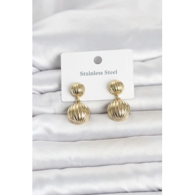 316L Çelik Gold Renk Vintage Model Kadın Küpe