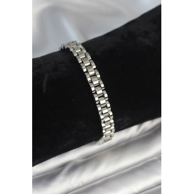 316L Çelik Gümüş Renk 7 mm Kalınlık Erkek Bileklik