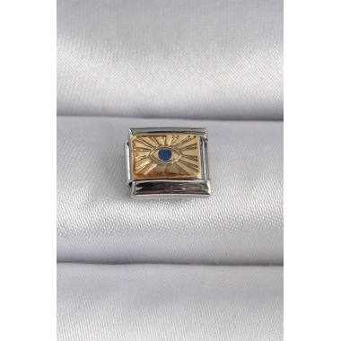 316L Çelik Gümüş Renk Altın Göz İşlemeli Nomination Charm