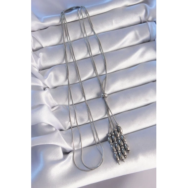 316L Çelik Gümüş Renk Boyu Ayarlanabilir Sallantılı Model Kolye