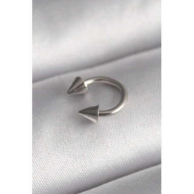 316L Çelik Gümüş Renk Halka Çivi Model Kadın Piercing
