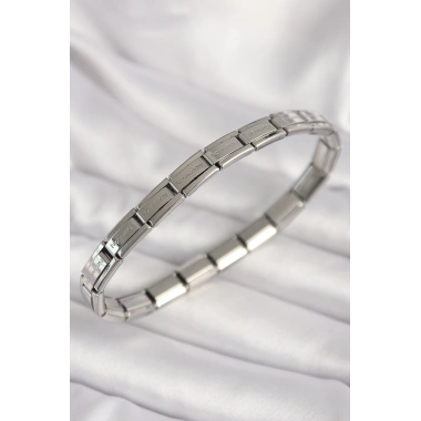 316L Çelik Gümüş Renk İnce Yazılı Nomination Kadın Bileklik