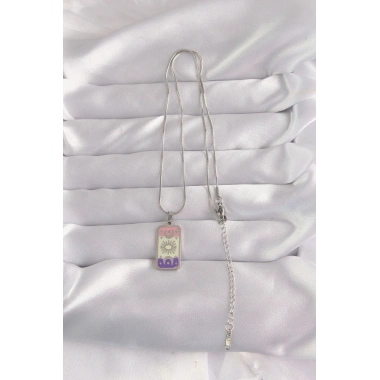 316L Çelik Gümüş Renk Karışık Mineli Ay Figür Tarot Kolye