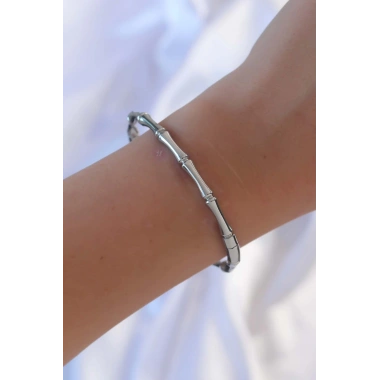 316L Çelik Gümüş Renk Kemik Model Bileklik