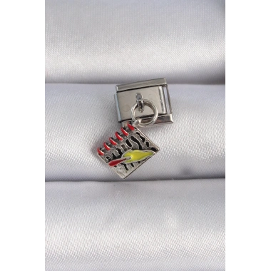 316L Çelik Gümüş Renk Sallantı Defter Figür Nomination Charm