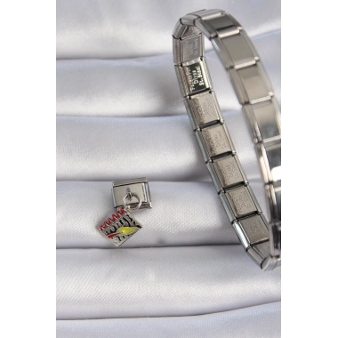 316L Çelik Gümüş Renk Sallantı Defter Figür Nomination Charm