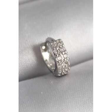 316L Çelik Gümüş Renk Zirkon Taşlı Tragus Piercing
