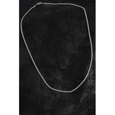 316L Çelik Halat Zincir Model Gümüş Renk Erkek Kolye