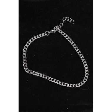 316L Çelik İnce Klasik Model Gümüş Renk Erkek Bileklik